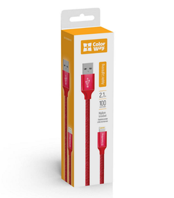 Кабель USB Lightning ColorWay CW-CBUL004-RD 2,1А 1м червоний
