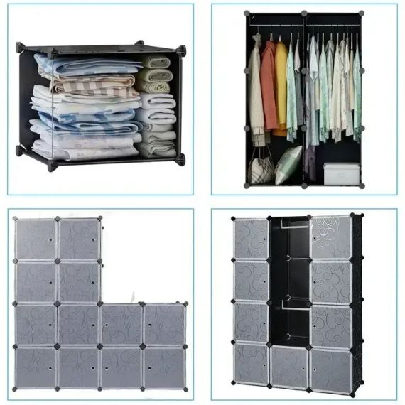Пластикова складана шафа Storage Cube Cabinet 12 секцій | Зображення 3