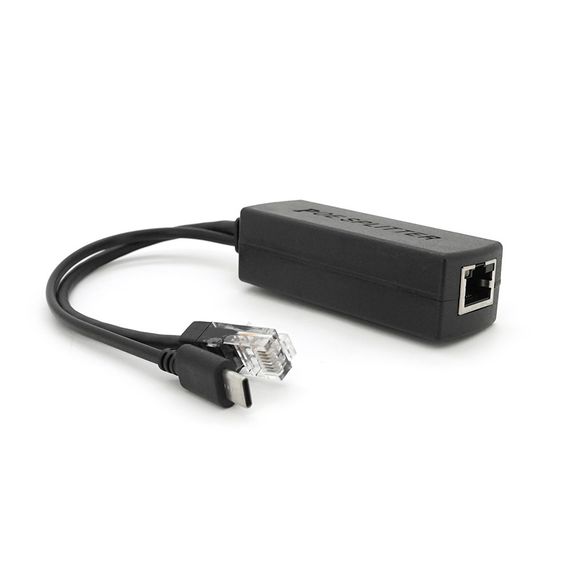 POE сплиттер AOT-0524 48V-5V, RJ45, Type-C (10/100Мбит, Вход-48V/Выход 5V 2.4А) | Зображення 1