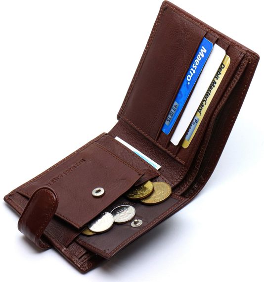Чоловічий портмоне з натуральної шкіри ST Leather B104 Коричневий | Зображення 3