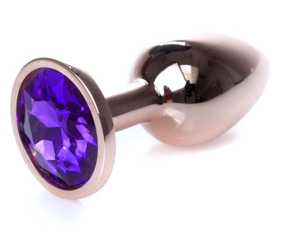 Анальний затор Boss Series - Jewellery Red Gold PLUG Purple S, BS6400110 sexstyle | Зображення 2