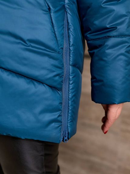 Женская теплая зимняя куртка с капюшоном NB23053 размер 42/44 цвет изумрудный | Зображення 5