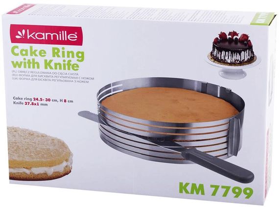 Форма Kamille для нарізки бісквіта Ø24.5-33см, регульована з ножем | Зображення 3