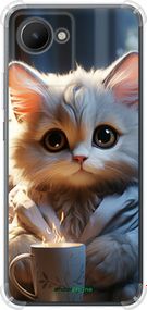 Чохол на Realme C30 Білий кіт "5646sp-2700-2448"
