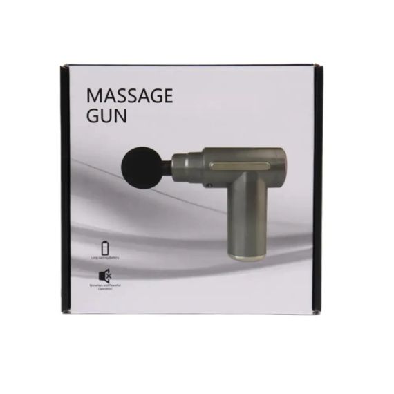 Масажер м'язовий ручний Massage Gun Акумуляторний перкусійний Масажний 4 насадки для рук ніг шиї | Зображення 8