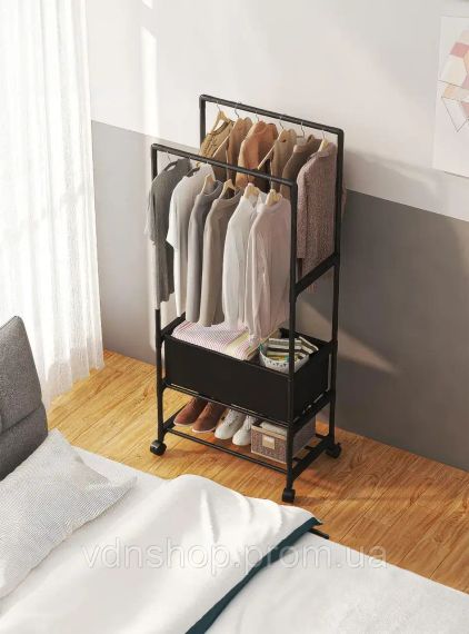 Стойка-вешалка на колесах для вещей и обуви (YH9918-3A) | Зображення 2