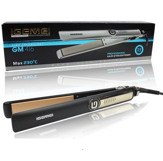 Щипці утюжок для волосся GEMEI GM-416 Чорний | Зображення 1