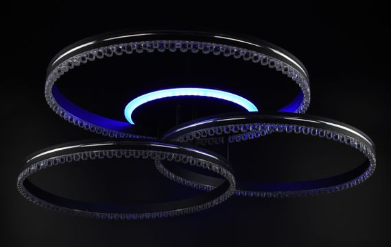 Люстра світлодіодна стельова LED світильник для квартири на стелю лед з пультом 26539 Чорний 17х81х81 см. | Зображення 6