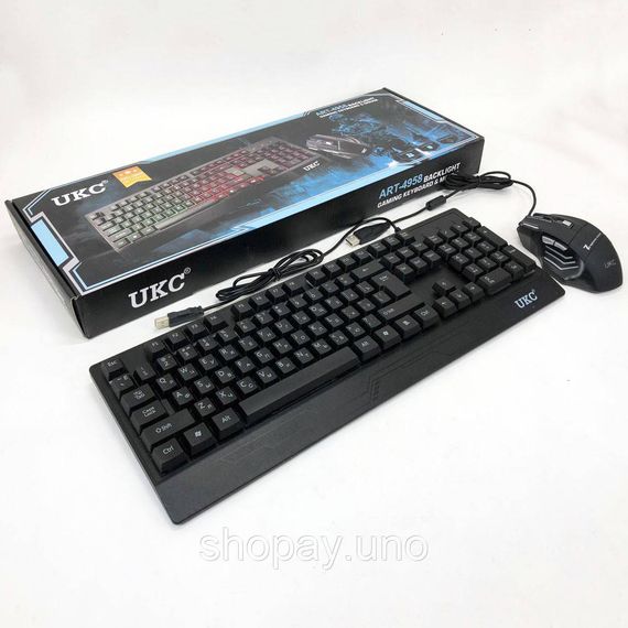 Клавиатура+мышка UKC с LED подсветкой от USB M-710, клавиатура игровая с подсветкой и мышкой HS-70 | Зображення 8