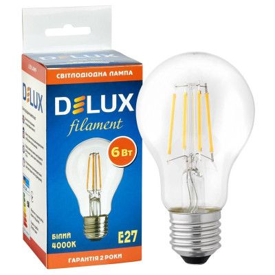 Лампочка Delux BL60 6Вт 4000K 220В E27 filament (90016730) | Зображення 2