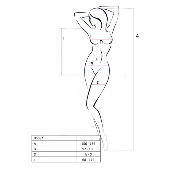 Бодістокінг у велику сітку Passion BS087 black, відкрита спина, халтер, з доступом, One size | Зображення 6