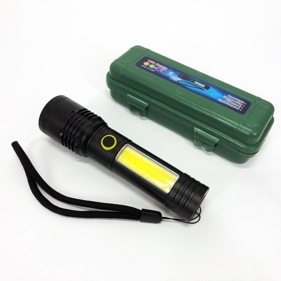 Ліхтар ручний батарейний BN-537-TG+COB (White+red), Потужний акумуляторний світлодіодний ліхтар MY-57 | Зображення 2