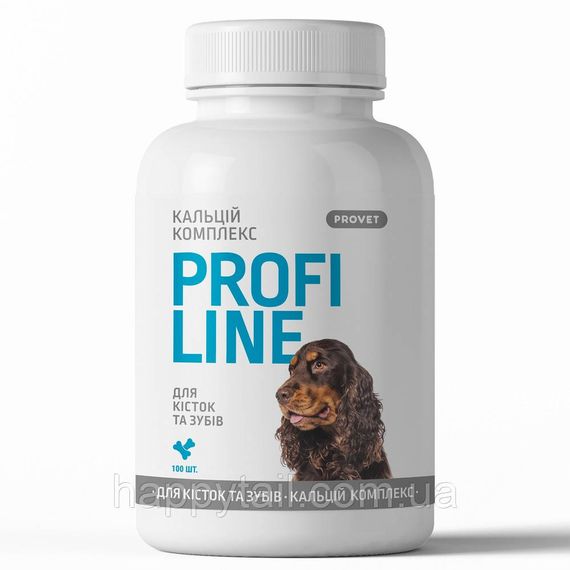 Вітаміни Provet PROFILINE для собак КАЛЬЦІЙ комплекс для кісток та зубів 100 таблеток