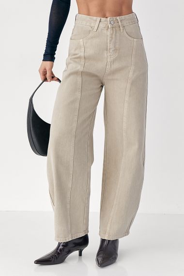 Котонові штани багі - бежевий цвет, XL (є розміри)