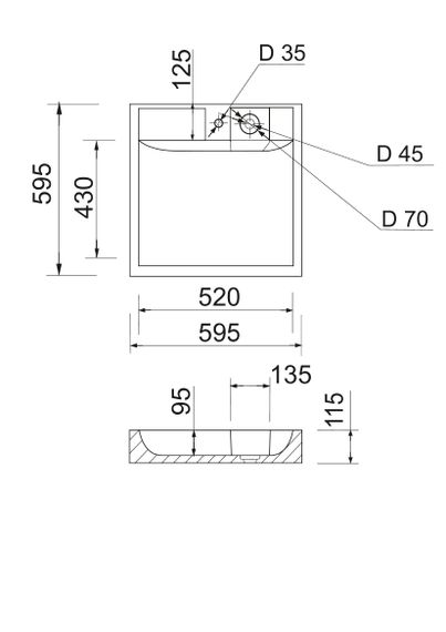 Раковина накладна Adamant WASHER NEW, квадратна (4824296202901) | Зображення 8