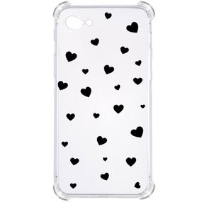 Прозорий протиударний чохол для Iphone 8 / Iphone 7/ Iphone SE 2 2020 / Iphone SE 3 2022 З принтом: Чорні сердечки