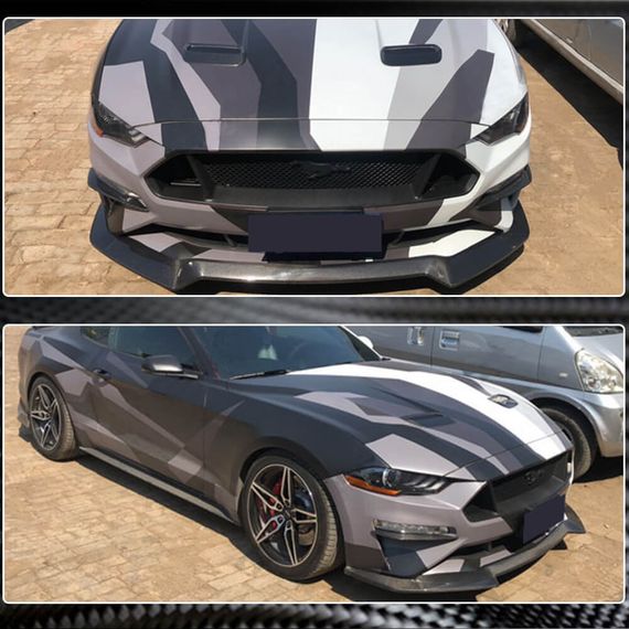 Накладка на передній бампер Lip (2017-2020, Карбон) для Ford Mustang рр | Зображення 3