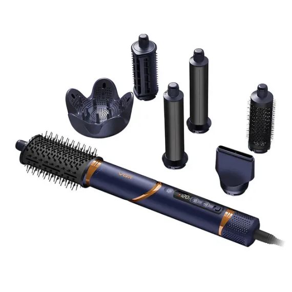 Фен-стайлер VGR V-477 с ионизацией, темно-синий, 7в1, 1400 Вт | Зображення 2