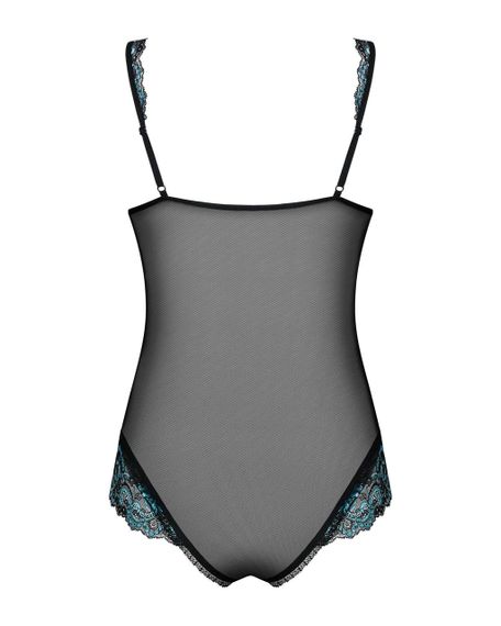 Сітчасте боді на кісточках Obsessive Amanta teddy L/XL, чорне, з доступом sexstyle | Зображення 6
