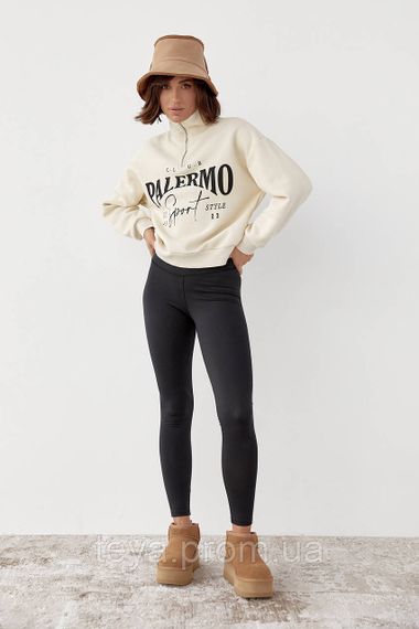 Жіночі теплі лосини із широким поясом колір чорний розмір M FL_000809 | Зображення 5