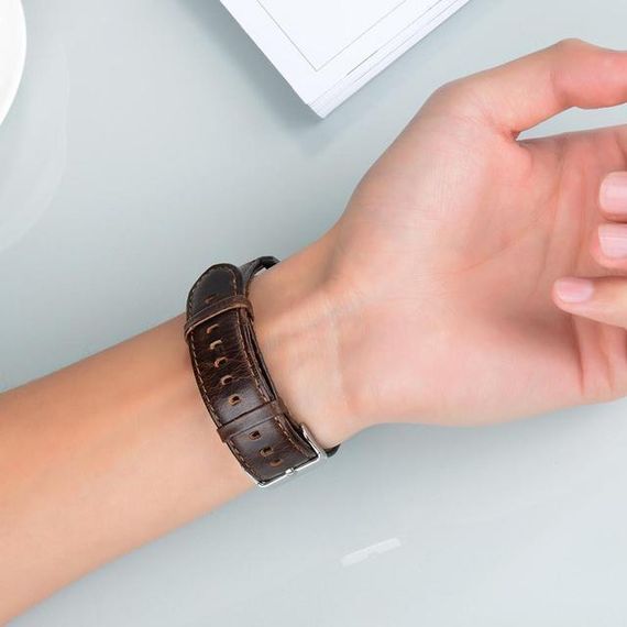 Шкіряний ремінець Primo для годинника Samsung Galaxy Watch 3 41mm (SM-R850) - Dark Brown | Зображення 2