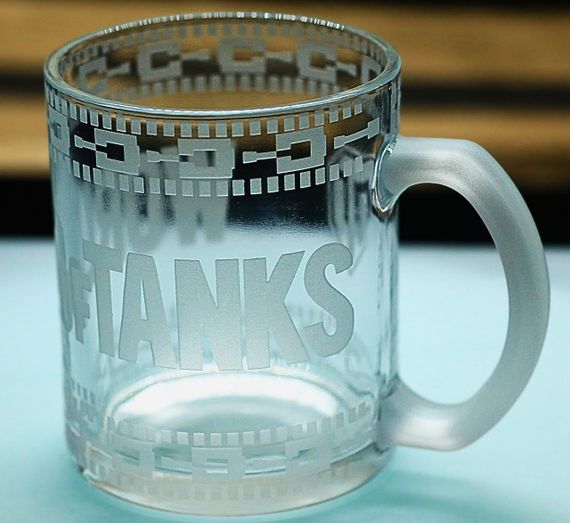 Скляна чашка для чаю кави 320 мл з гравіюванням Ворлд оф Танкс World of Tanks подарунок для танкіста WOT | Зображення 3