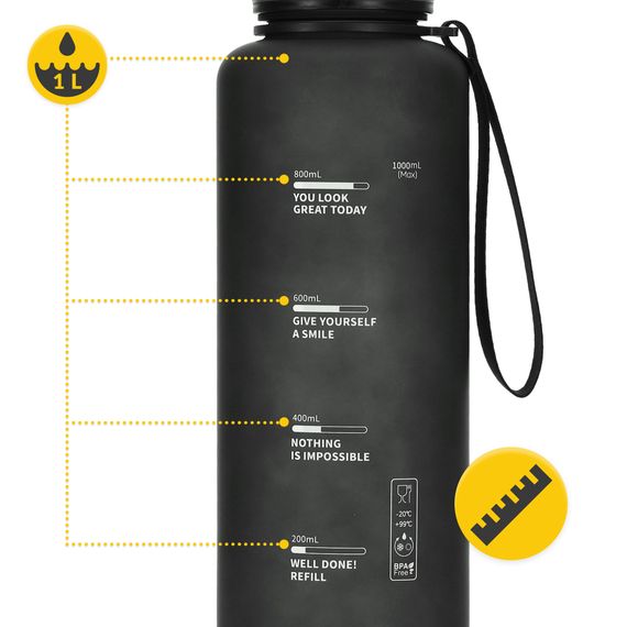 Пляшка для води спортивна 4FIZJO 1000 мл Black (P-5905973403788) | Зображення 6