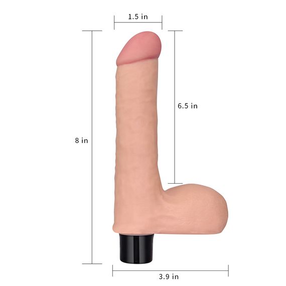 Реалістичний вібратор - Real Softee Vibrator With Balls 8" Sex Aura | Зображення 6