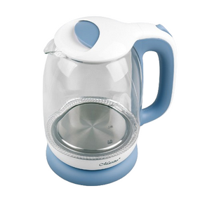 Електрочайник 1,7л 1850-2200W скло (диск) блакитний MR-056-BLUE Maestro