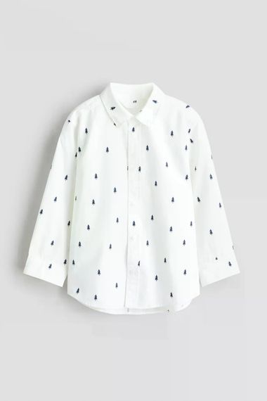 Дитяча новорічна сорочка для хлопчика H&M 92 см Біла (25111709A)