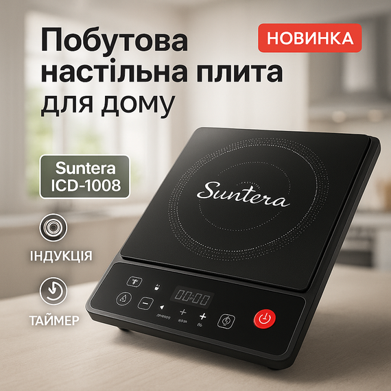 Плита електрична настільна компактна Suntera, Плита побутова переносна, Плити для приготування JM-49