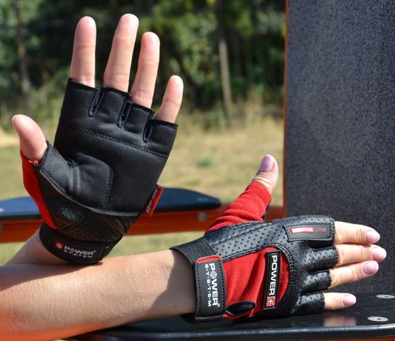 Рукавички для фітнесу Power System PS-2500 Power Plus Black/Red M | Зображення 7