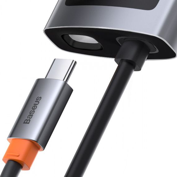 USB-Хаб Baseus Metal Gleam Series 4-in-1 Type-C gray | Зображення 7