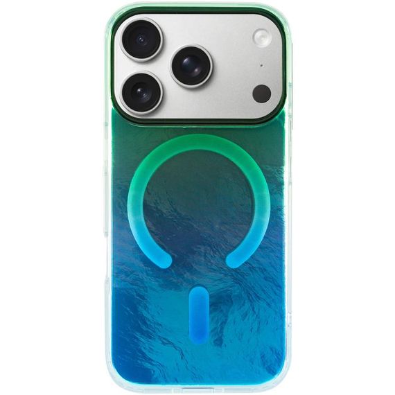 Чехол TPU Shiny Mountain (MagFit) для Apple iPhone 17 Pro Max (6.9") Green / Blue | Зображення 1