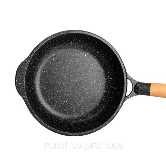 Алюмінієвий сотейник 2,7 л з мармуровим антипригарним покриттям Ø 24 см чорний HP-4-436B | Зображення 1