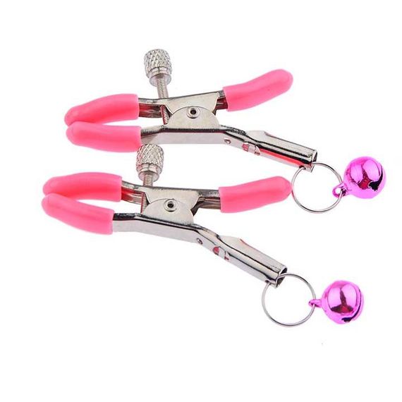 Зажимы для сосков с колокольчиком розовый – Садо-мазо