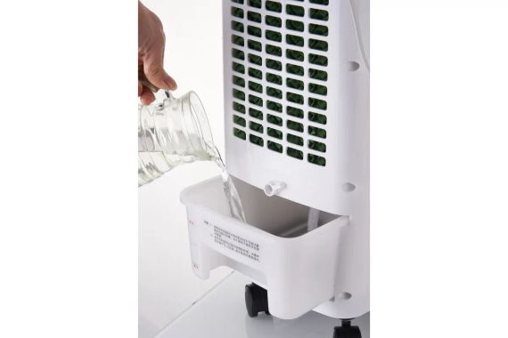 Охолоджувач повітря Germatic SK-001J, (120W, сенсорні кнопки, пульт, екран, колеса, автообіг, ємність - 5,5л, 2 контейнери для льоду) | Зображення 1