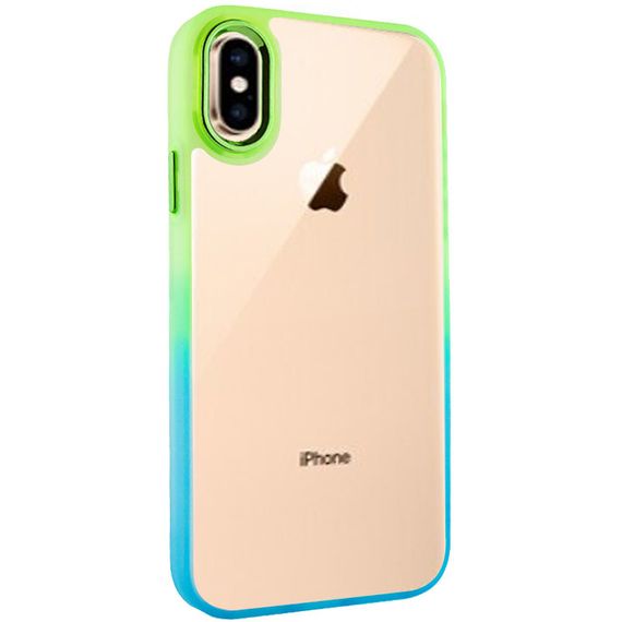 Чохол TPU+PC Fresh sip series для Apple iPhone XS Max (6.5") Бірюзовий / Лимонний
