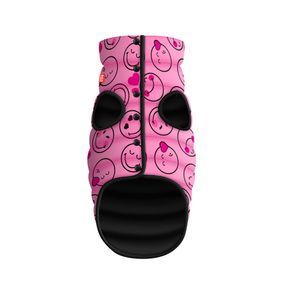 Курточка для собак WAUDOG Clothes малинок "Смайлі на коморі", XS25, В 37-38 см, C 24-27 см