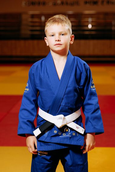 Синє дитяче кімоно для хлопчиків, джиу-джитсу, TM BUDOGI, зріст 130 см, щільність 350 гр/м.кв. | Зображення 1