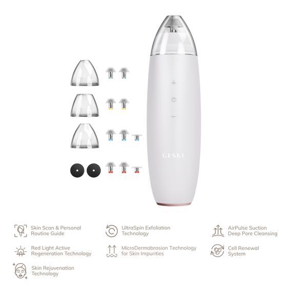 Микродермабразийное устройство для удаления черных точек GESKE MicroDermabrasion Blackhead Remover 7в1 starlight, Бежевый | Зображення 1