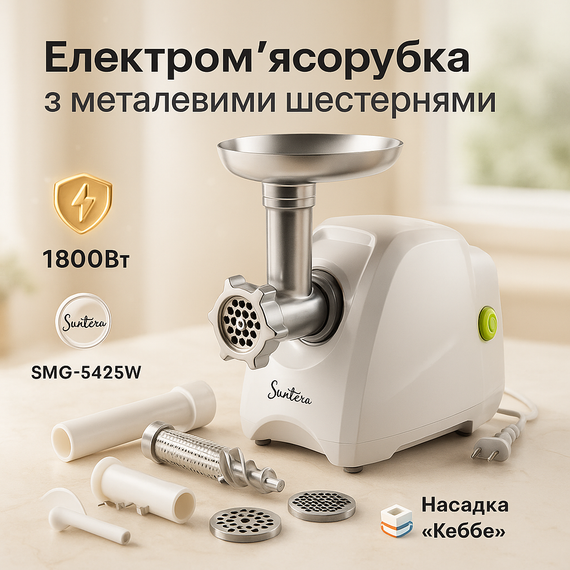 М'ясорубка-соковижималка Suntera, Електром'ясорубка побутова з насадкою для кебабу QN-60