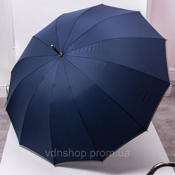 Класична парасолька-тростина з чохлом напівавтомат з поліестеру міцна надійна 12 спиць діаметр 120 см Сірий HP-23-16G