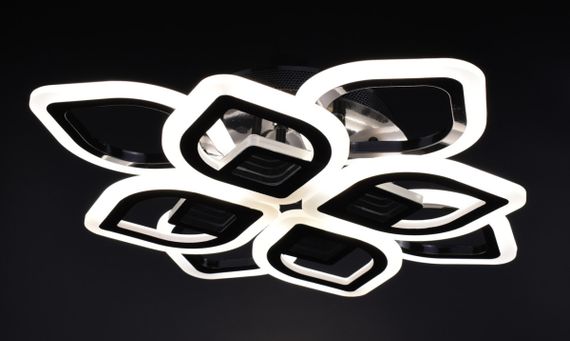 Люстра світлодіодна стельова LED світильник для квартири на стелю лед з пультом 26064 Чорний 10х44х44 см. | Зображення 3