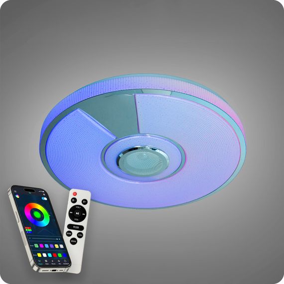 Люстра світлодіодна 517 Dlight RGB з пультом і  колонкою 80Вт Білий (02159) | Зображення 2