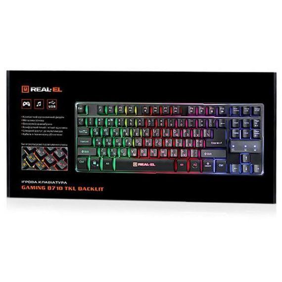 Клавіатура REAL-EL 8710 Gaming TKL Backlit, black | Зображення 2