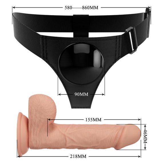 Страпон - Pretty Love Harness Briefs Jerry 7.6" | Зображення 8