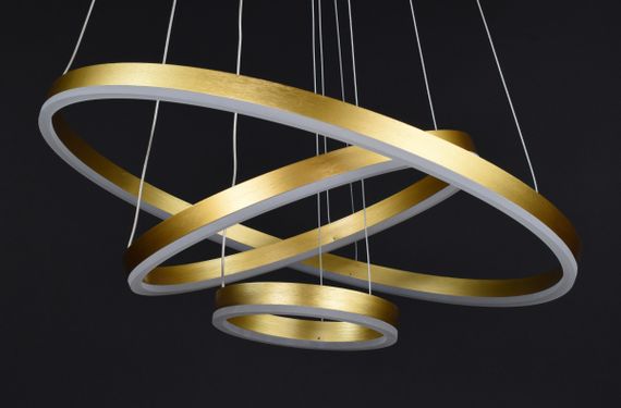 Люстра світлодіодна підвісна LED світильник для квартири на стелю лед 27776 Золото 25-180х60х60 см. | Зображення 3