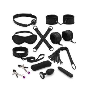 Набір Liebe Seele Black Lace and Neoprene 11pcs Bondage Kit, анальна пробка з кристалом, віброкуля Sex Aura