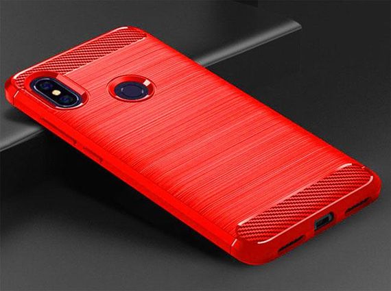 Противоударный бампер PRIMO Carbon Fiber Series для Xiaomi Redmi Note 6 Pro - Red | Зображення 1
